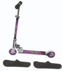 TROTTINETTE 4 SAISONS MAUVE (ROUES ET SKIS)